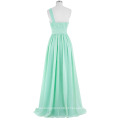 Kate Kasin Um ombro Chiffon Light Green Long vestido de dama de honra KK000200-2